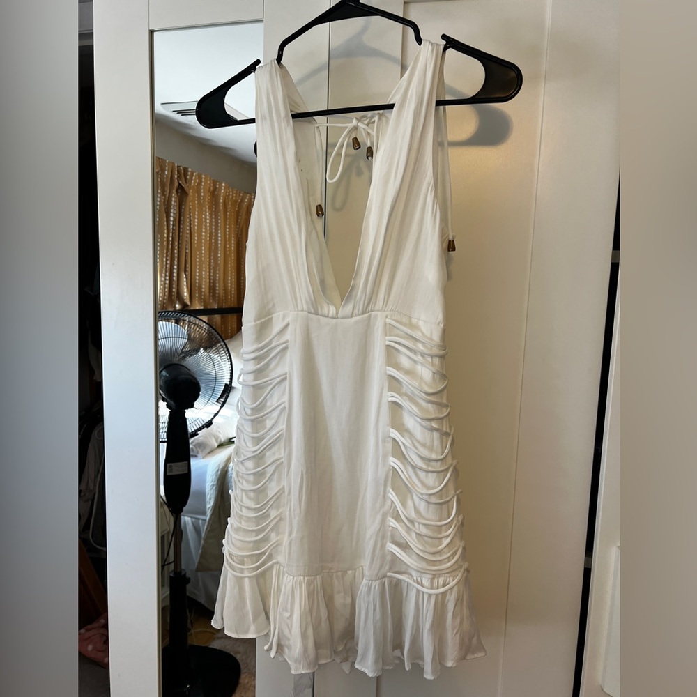 Selfie Leslie Ivory Dress with Zipper Detail